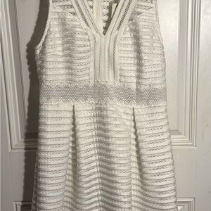 Francesca's Collections White Textured Mini Dress